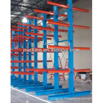 Jracking top selling heavy duty warehouse storage and powder coated double-armed cantilevered shelving system
